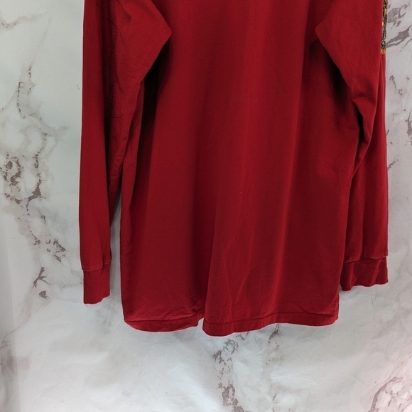 Coogi T Shirt Mens 4XL Red Embroidered Logo Long Sleeve Spellout Vtg Rare Tee - Picture 6 of 13